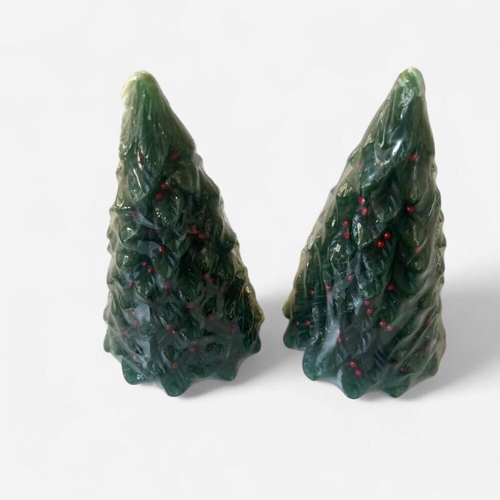 NWT Crate & Barrel 5" Christmas Tree Candle Set